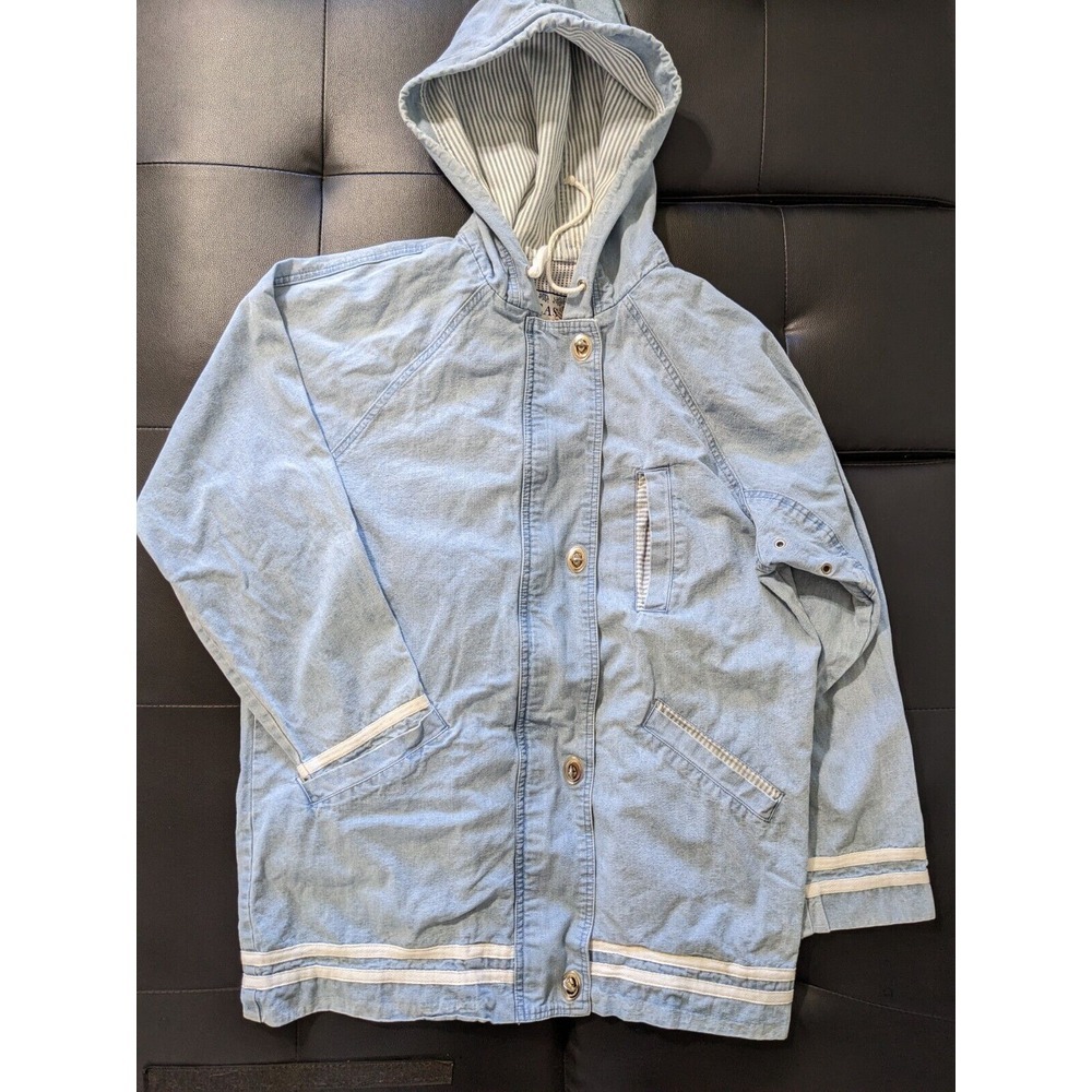 East West  Vintage Jean Jacket Acid Wash Street Wear 80-90s Zip Up‎ Women's S